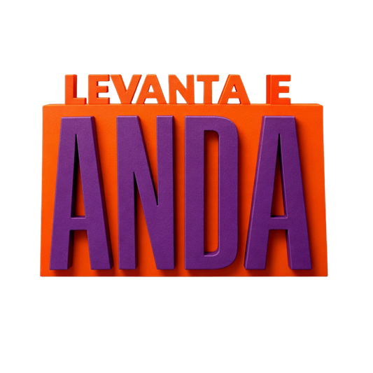 Decorazione 3D "Levanta e Anda" — Arancio e Viola