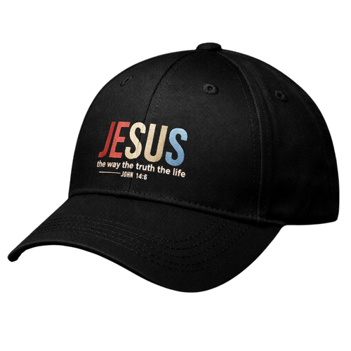 Cappello Nero "Jesus" Multicolor — John 14:6