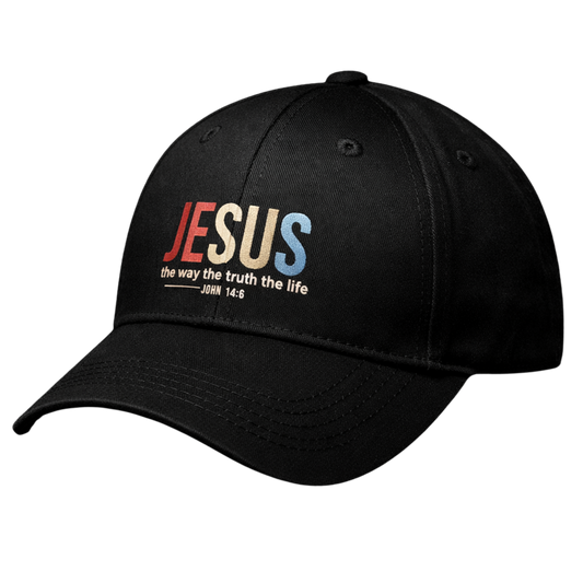 Cappello Nero "Jesus" Multicolor — John 14:6