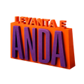 Decorazione 3D "Levanta e Anda" — Arancio e Viola