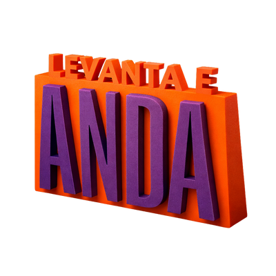 Decorazione 3D "Levanta e Anda" — Arancio e Viola