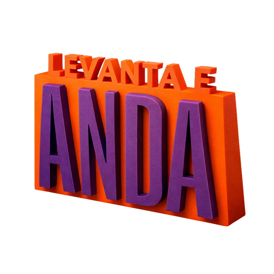 Decorazione 3D "Levanta e Anda" — Arancio e Viola