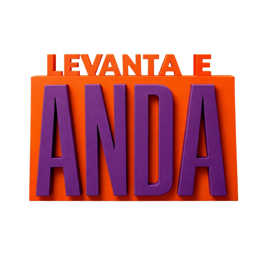 Decorazione 3D "Levanta e Anda" — Arancio e Viola