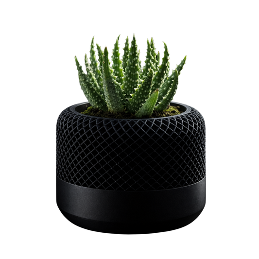 Portapiante 3D — Reticolo Nero