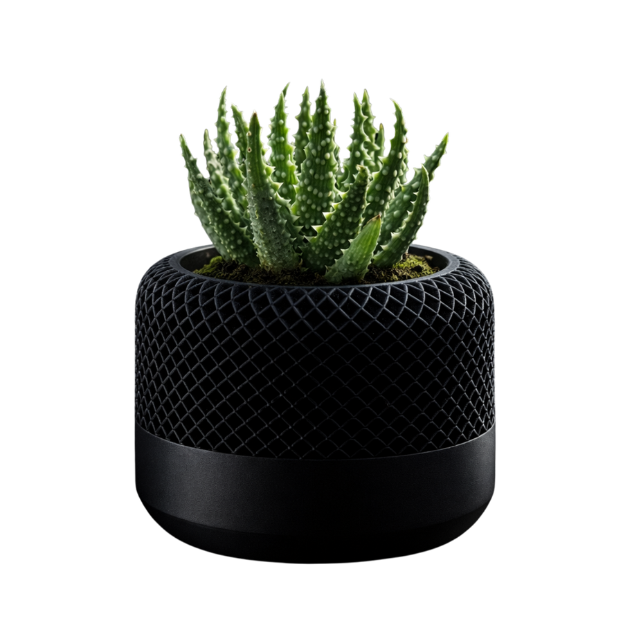 Portapiante 3D — Reticolo Nero